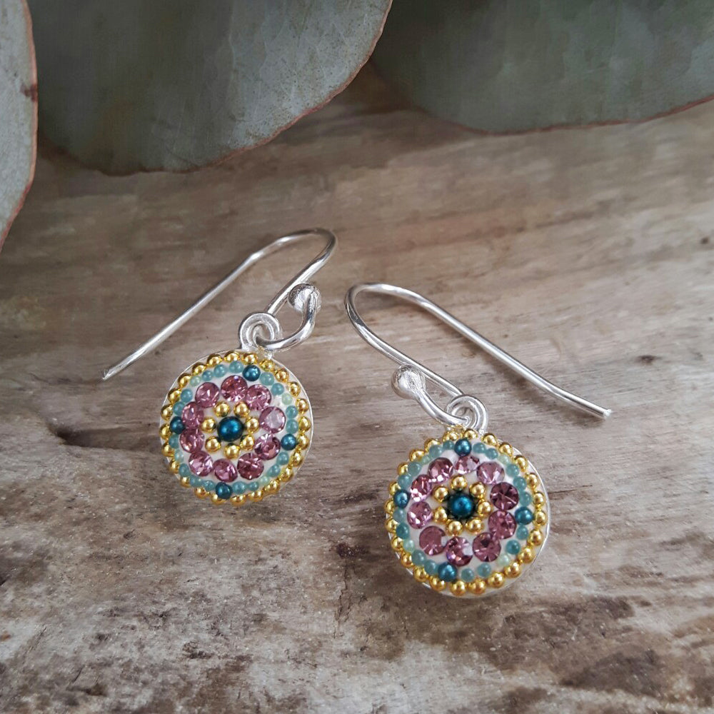 Allegra Antique Round Daisy Drop Earrings