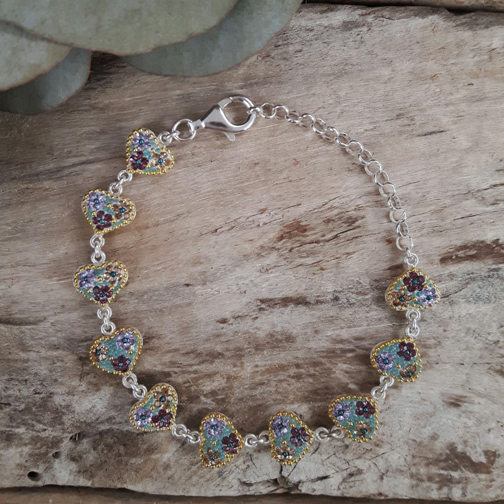 Allegra Heart Antique Daisy Bracelet