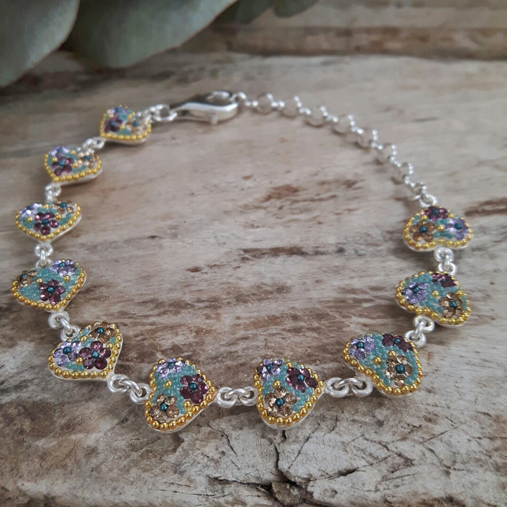 Allegra Heart Antique Daisy Bracelet