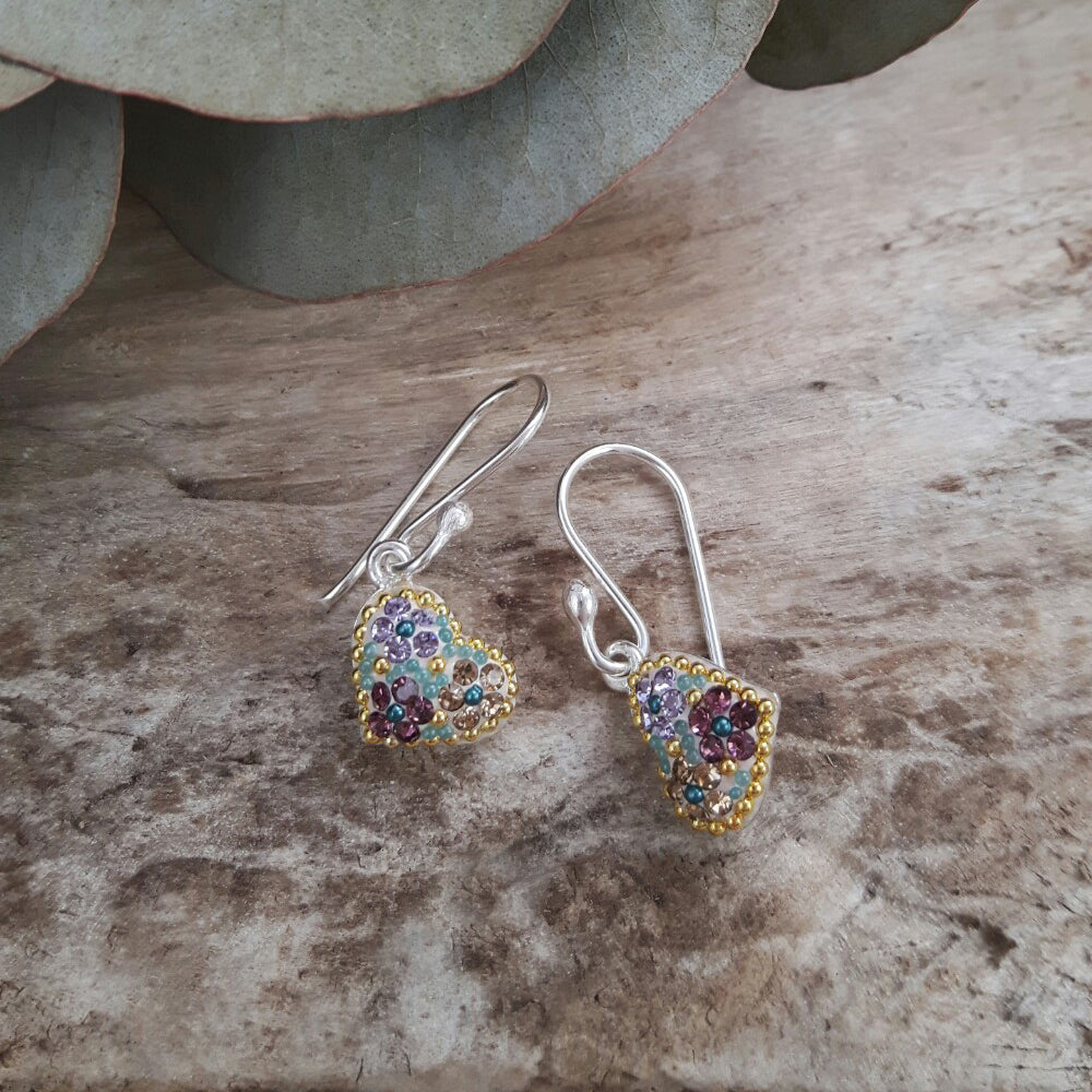 Allegra Heart Antique Drop Earrings