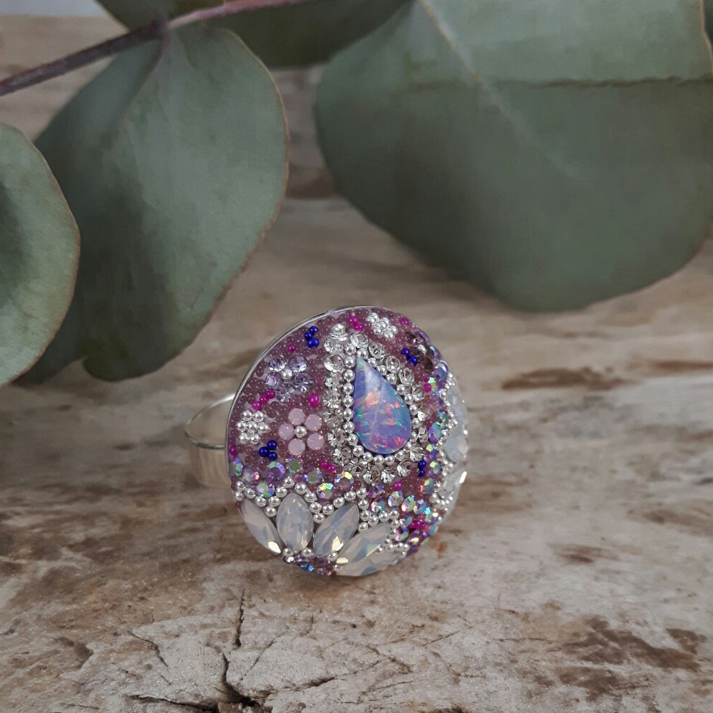 Allegra Dome Lilac Dream Adjustable Ring