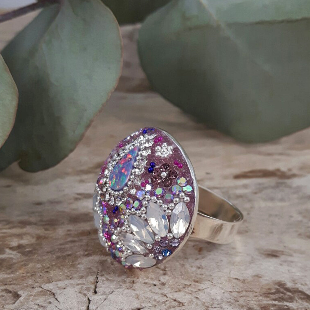 Allegra Dome Lilac Dream Adjustable Ring