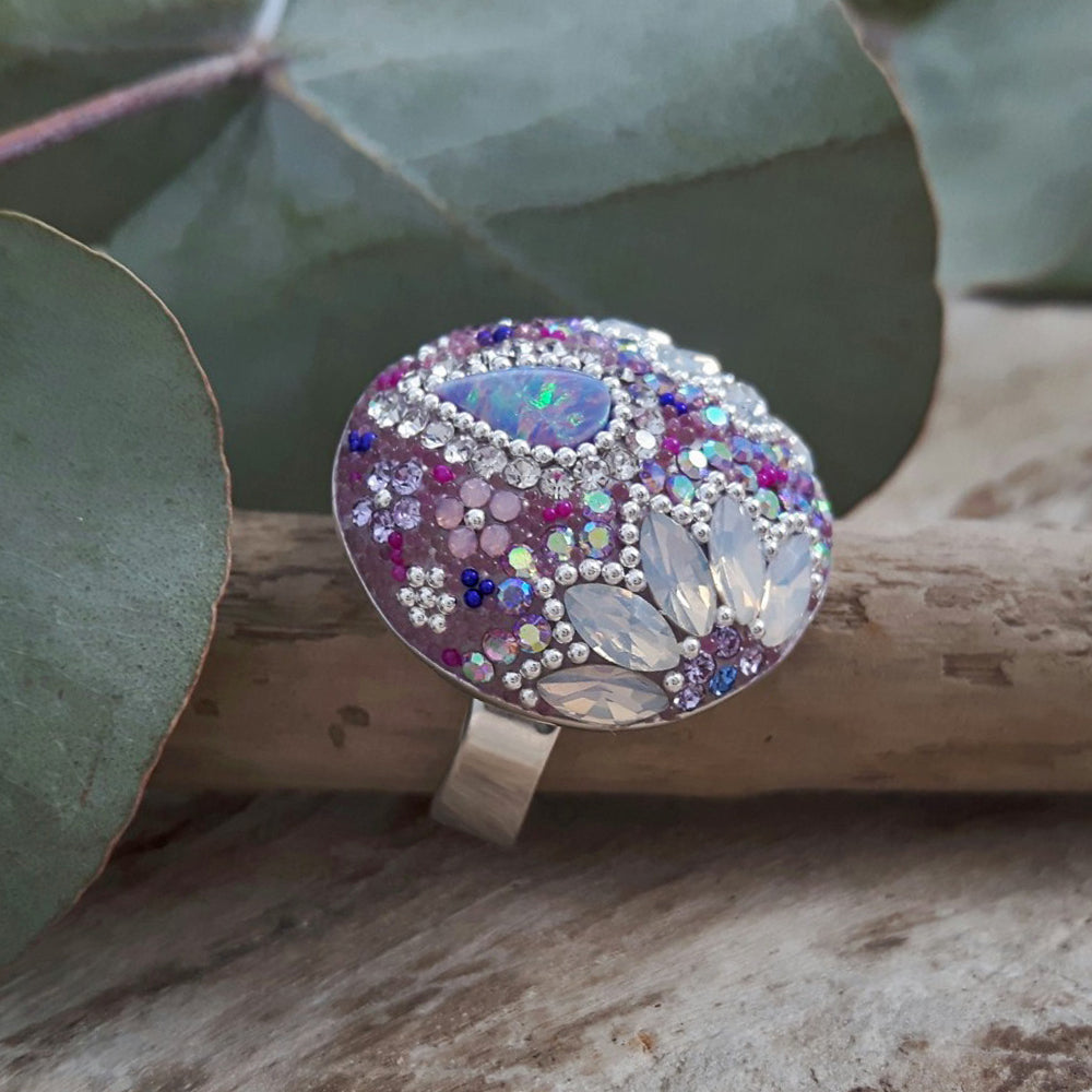 Allegra Dome Lilac Dream Adjustable Ring