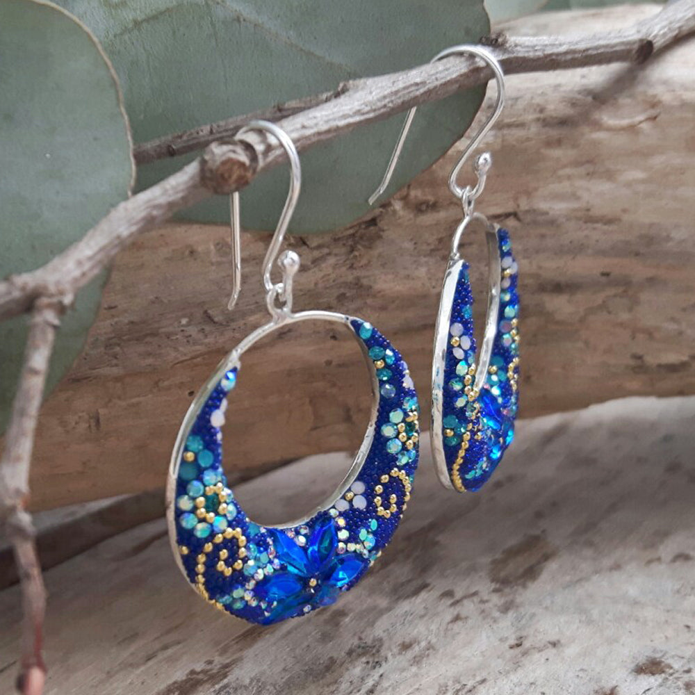 Allegra Sapphire Dream Boho Hoop Earrings