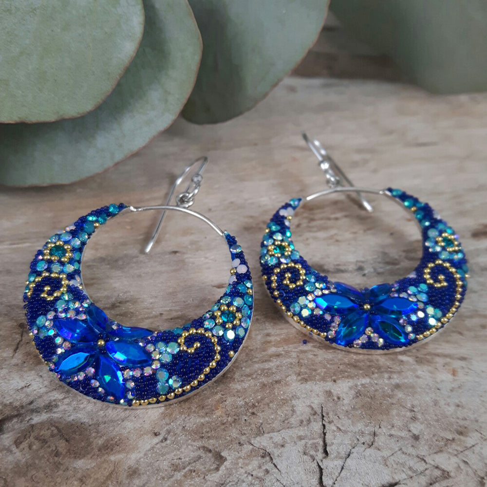 Allegra Sapphire Dream Boho Hoop Earrings