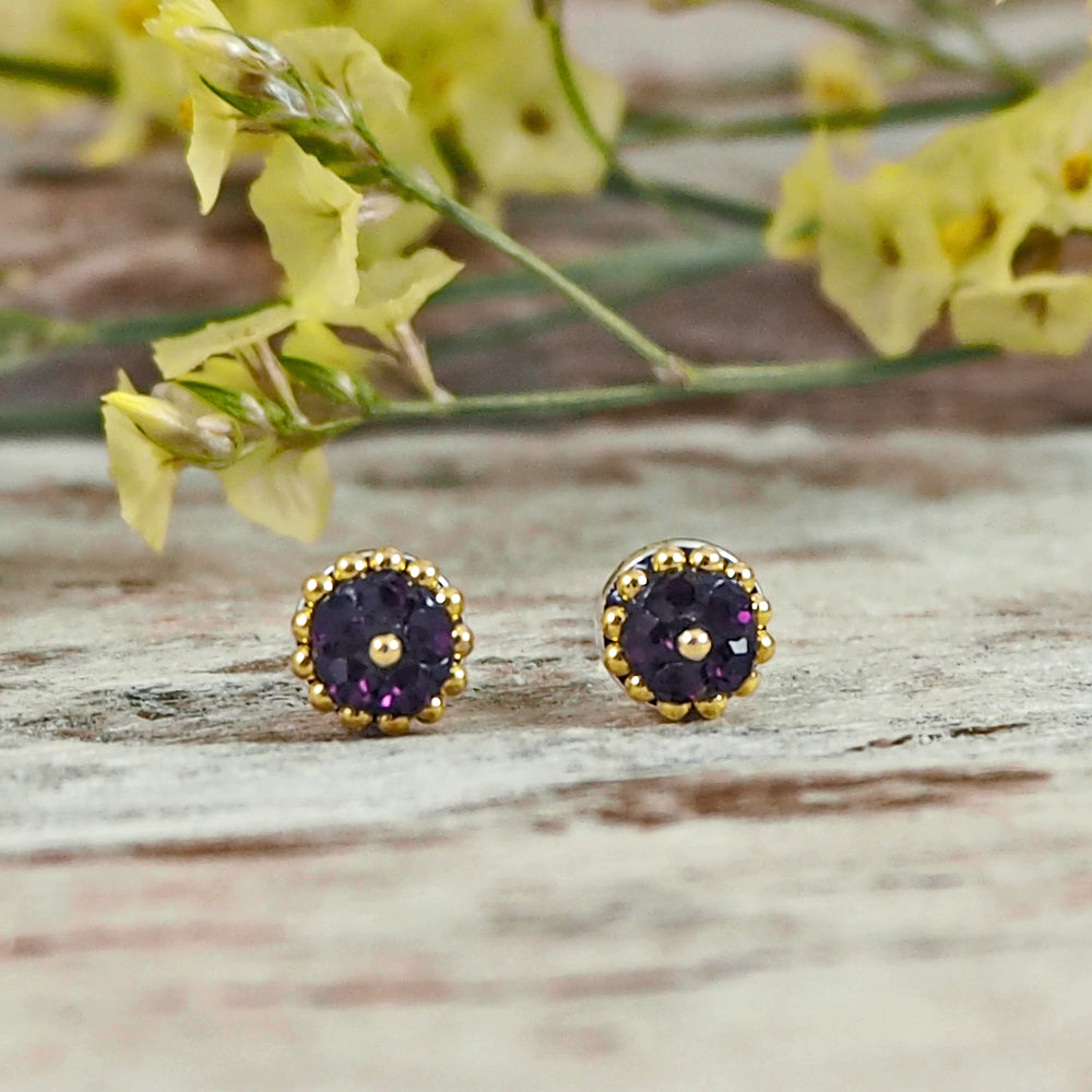 Allegra Amethyst Tiny Stud Earrings