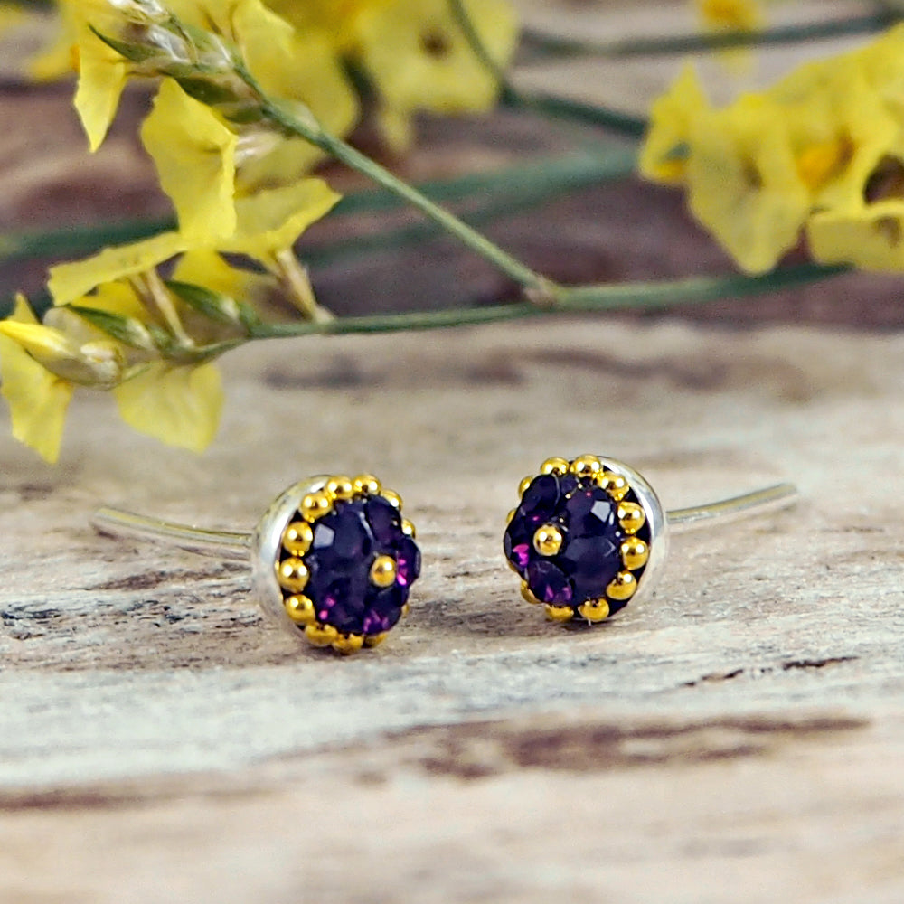 Allegra Amethyst Tiny Stud Earrings