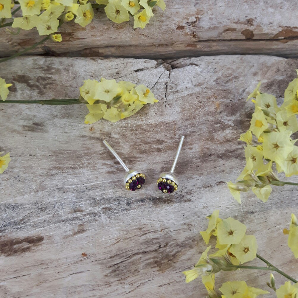 Allegra Amethyst Tiny Stud Earrings