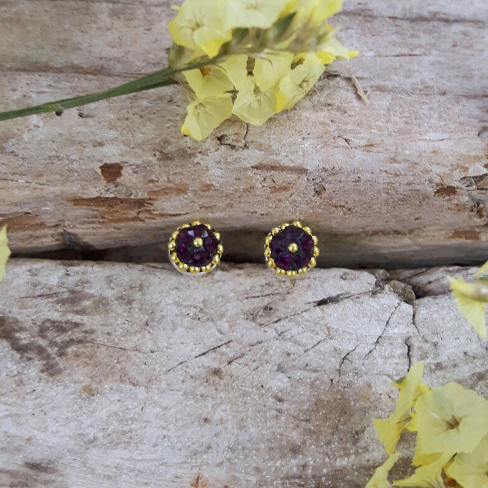 Allegra Amethyst Tiny Stud Earrings
