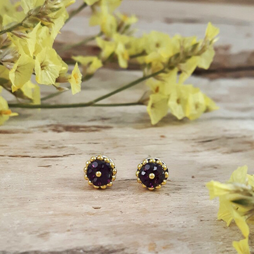 Allegra Amethyst Tiny Stud Earrings