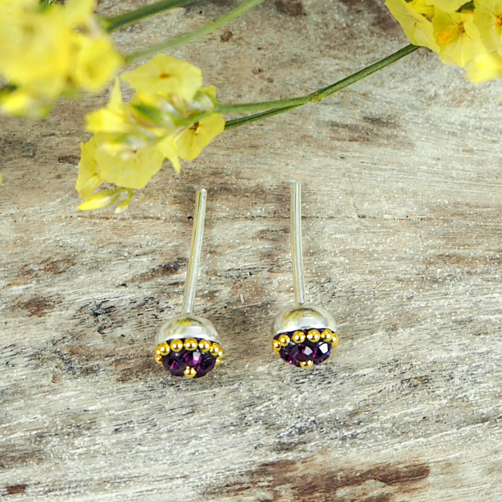 Allegra Amethyst Tiny Stud Earrings