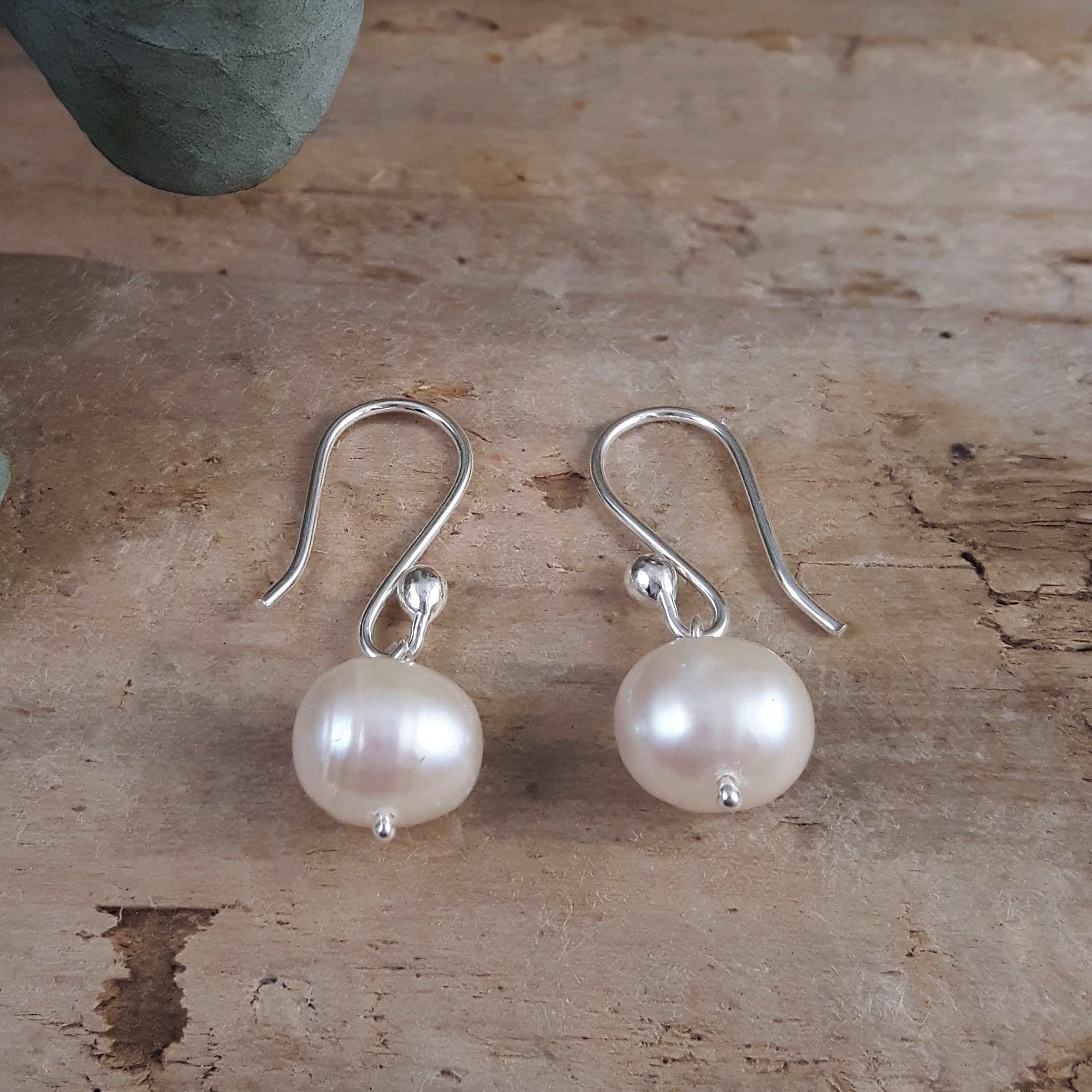 Classic Small White Pearl Drop Earrings