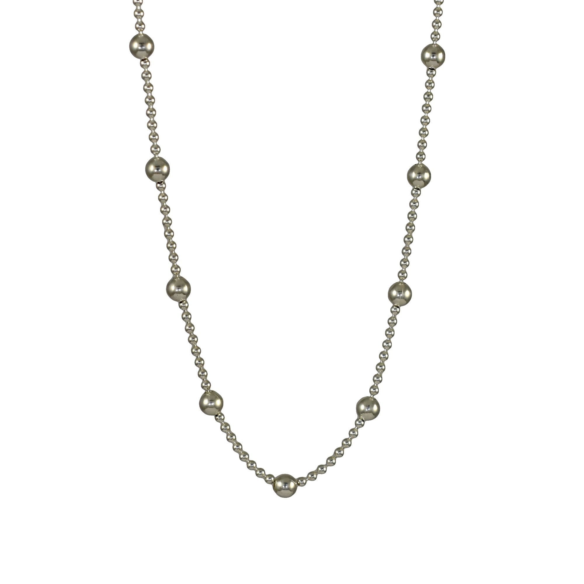 Dotty Sterling Silver Chain Necklace 55cm