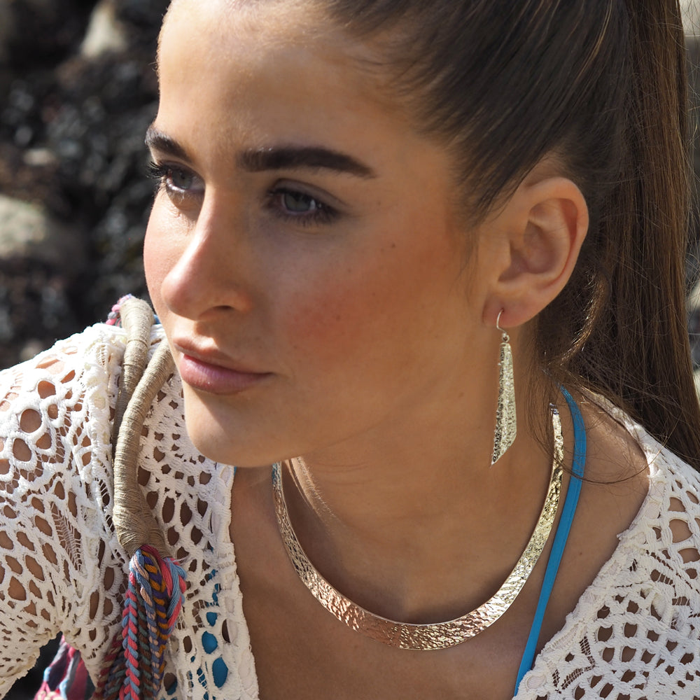 Erin Hammered Drop Earrings