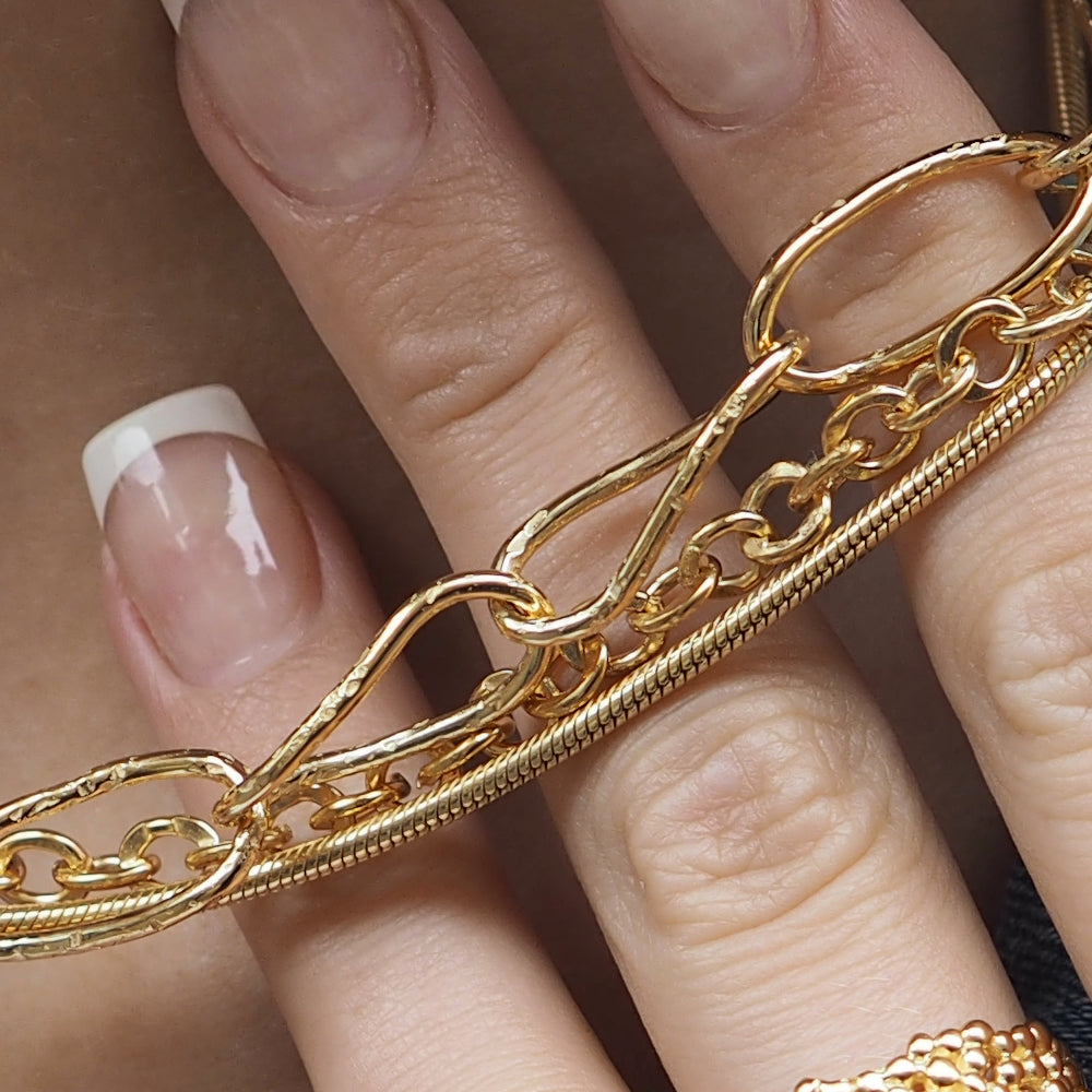 Foresta Chain T-Bar Gold Necklace