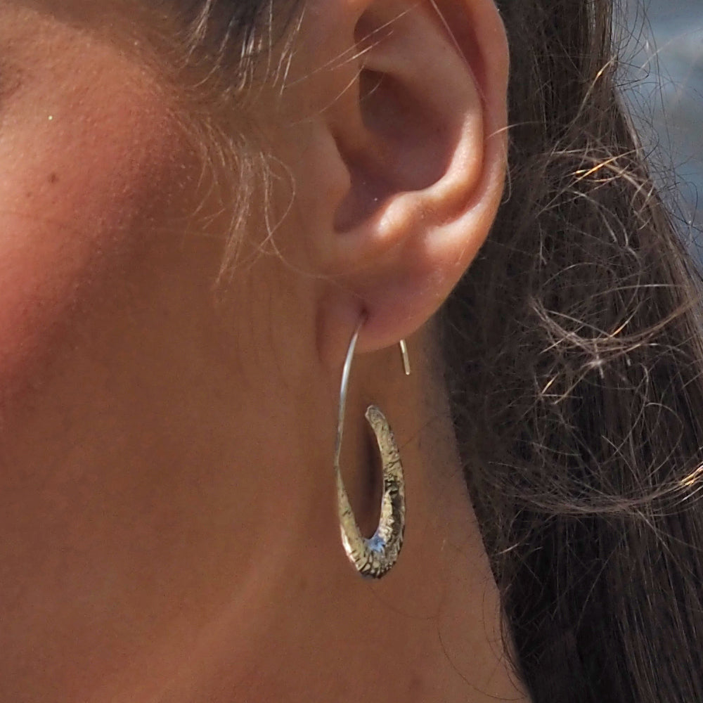 Liberty Hammered Loop Hoop Earrings
