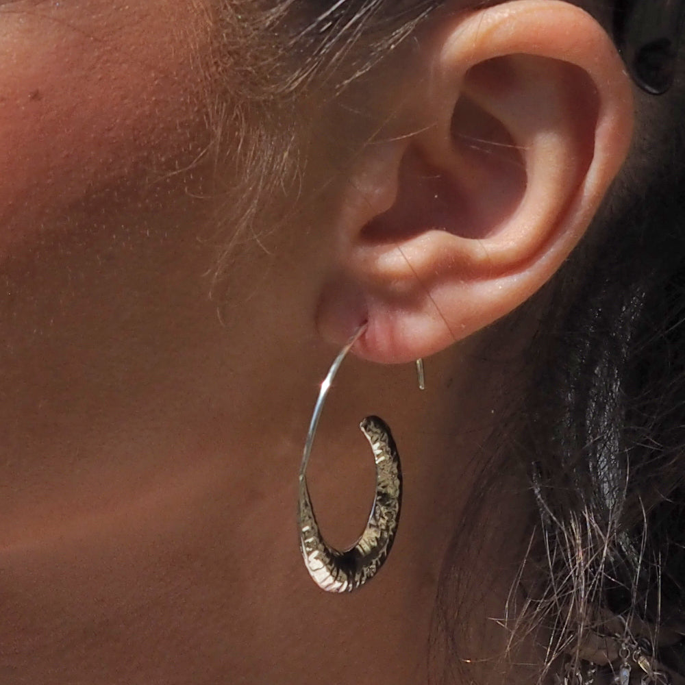 Liberty Hammered Loop Hoop Earrings