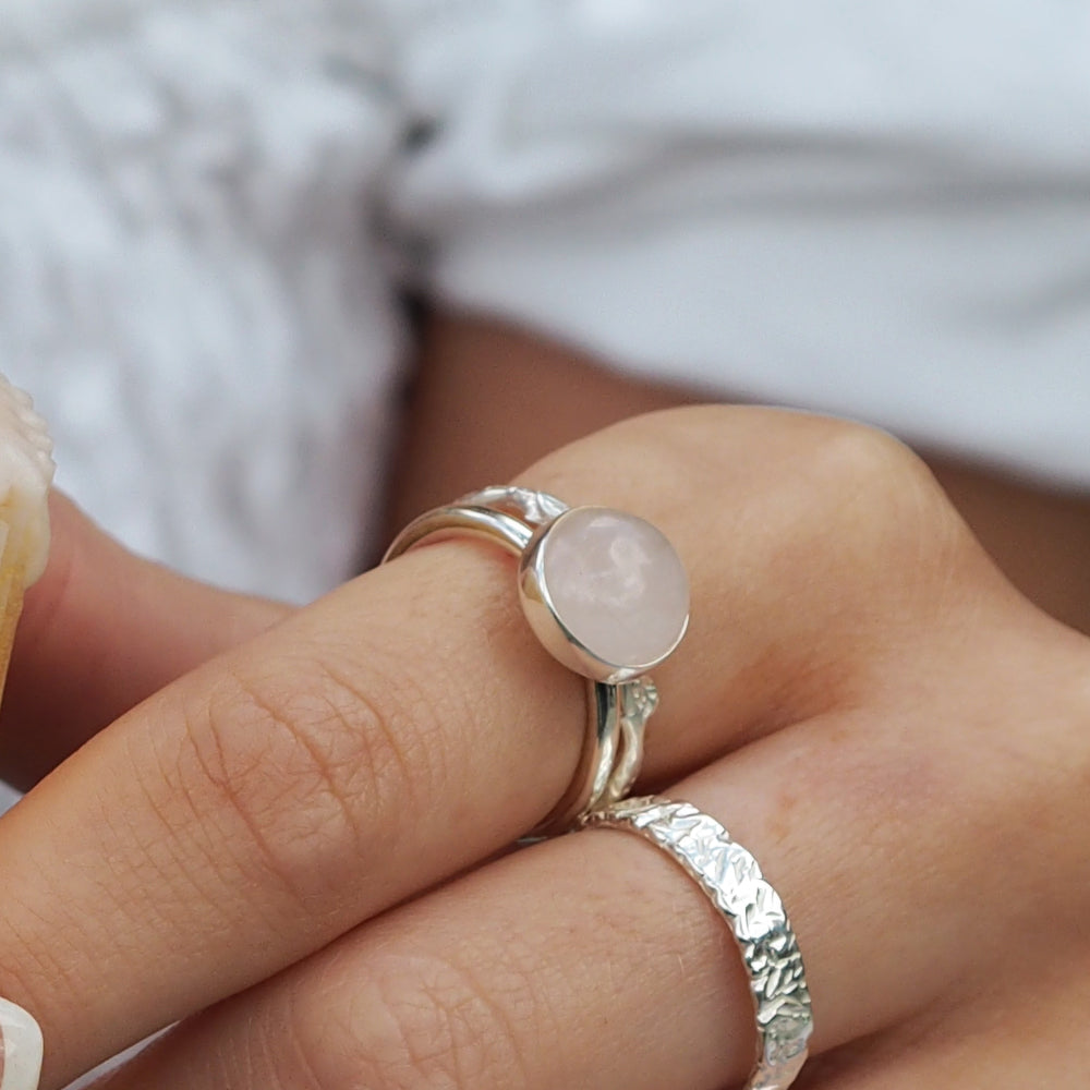 Grace Rose Quartz Ring Size P