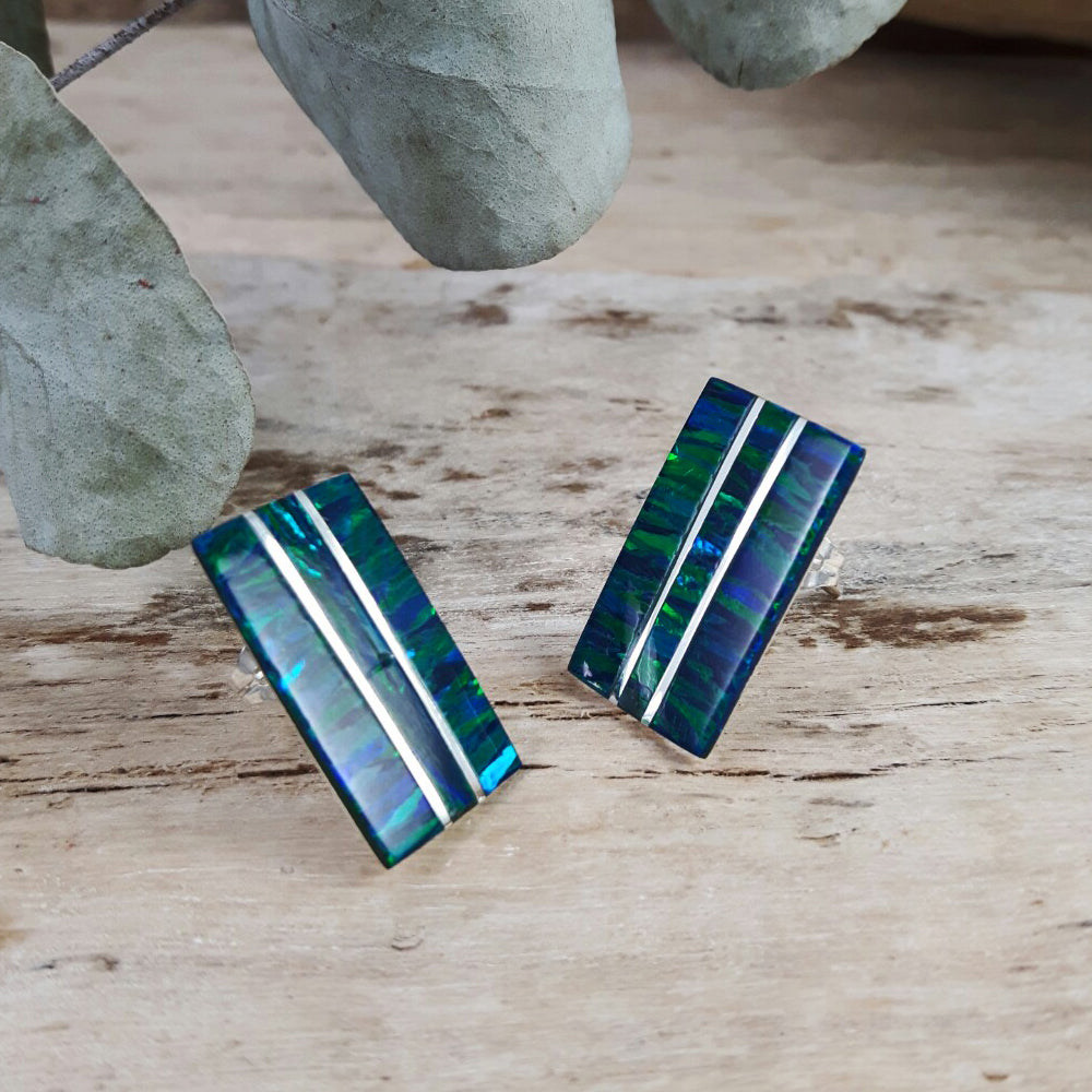 Flinder Nouveau Emerald Stud Earrings