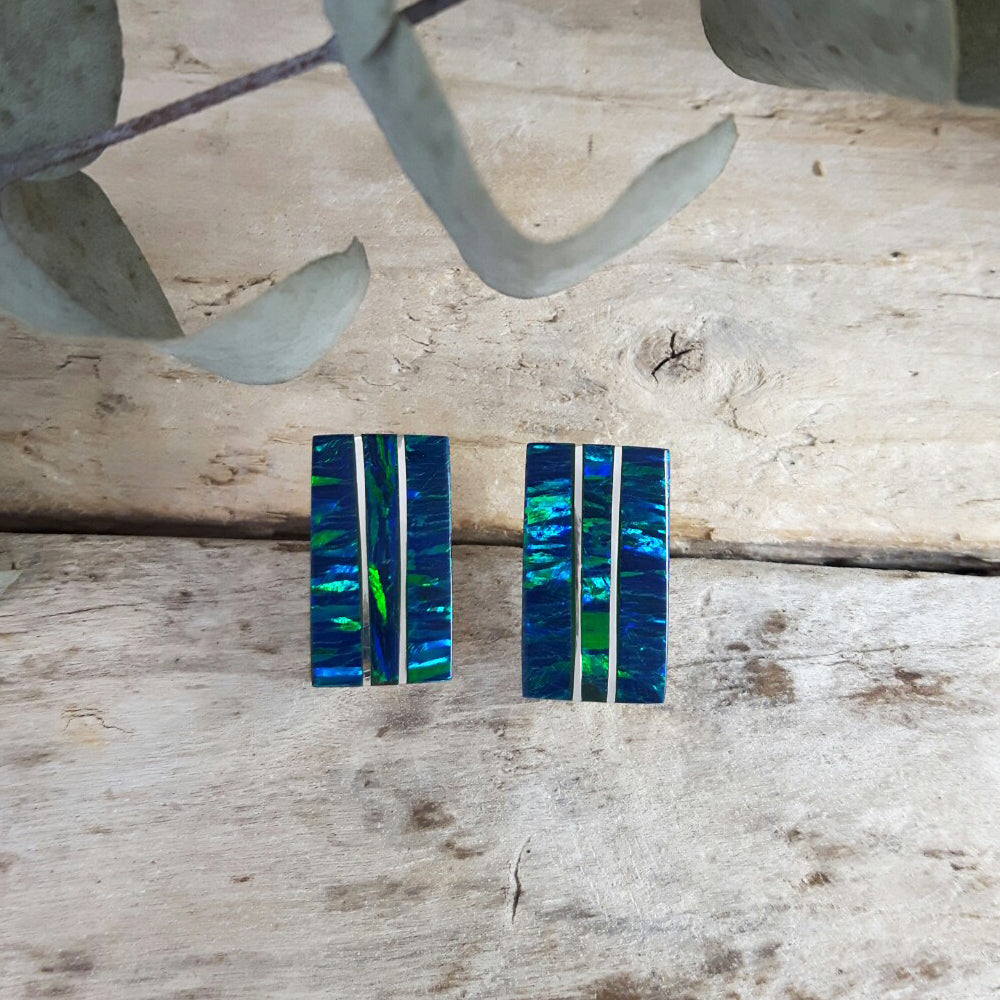 Flinder Nouveau Emerald Stud Earrings