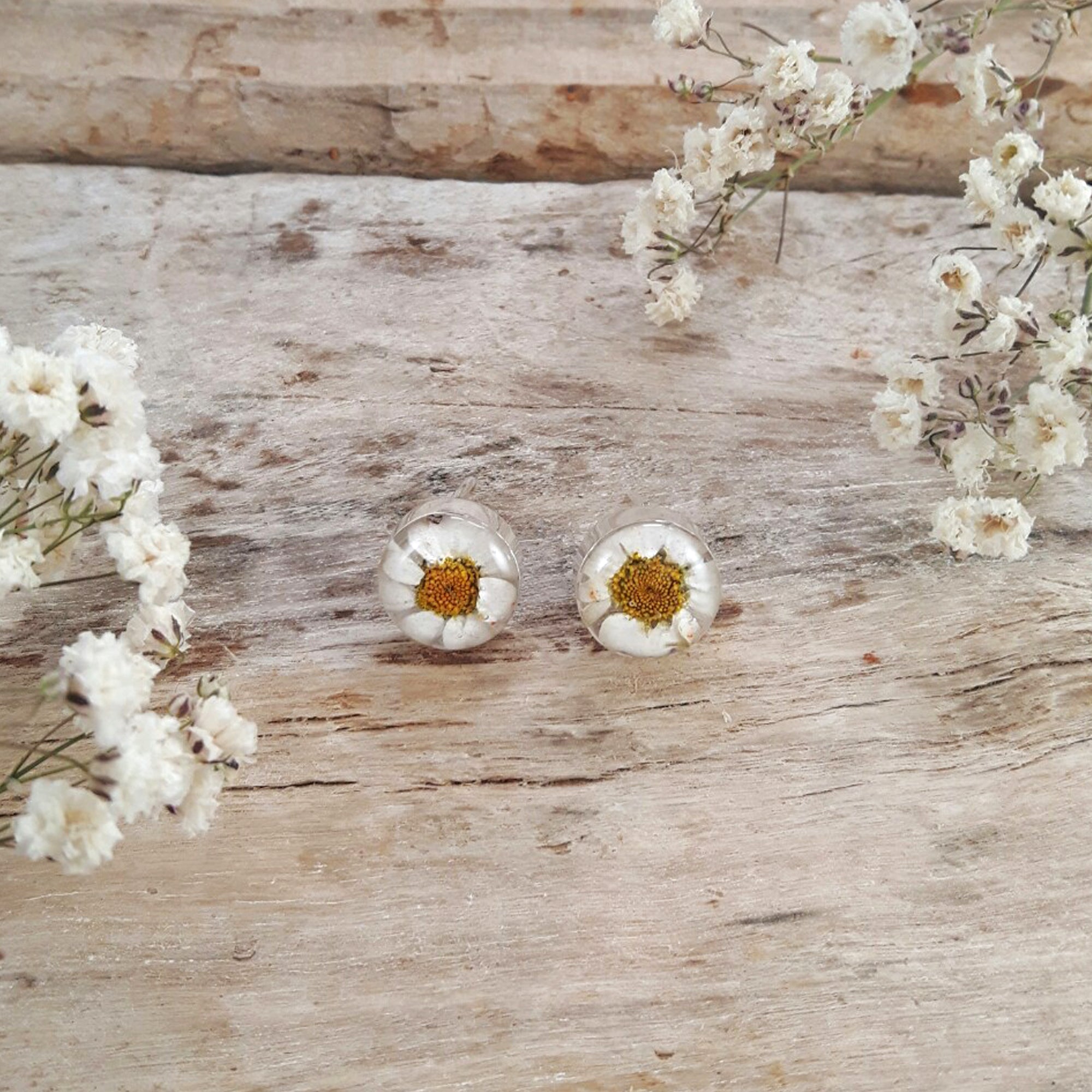 Flores Daisy Round Stud Earrings