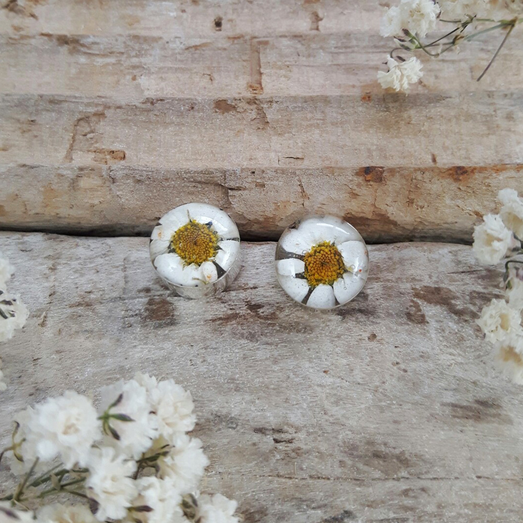 Flores Daisy Round Stud Earrings
