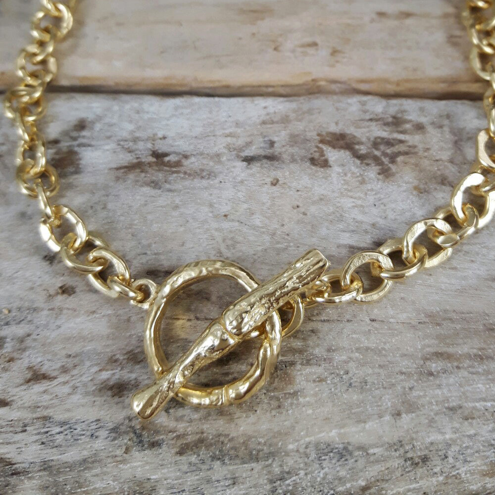 Foresta Chain T-Bar Gold Bracelet