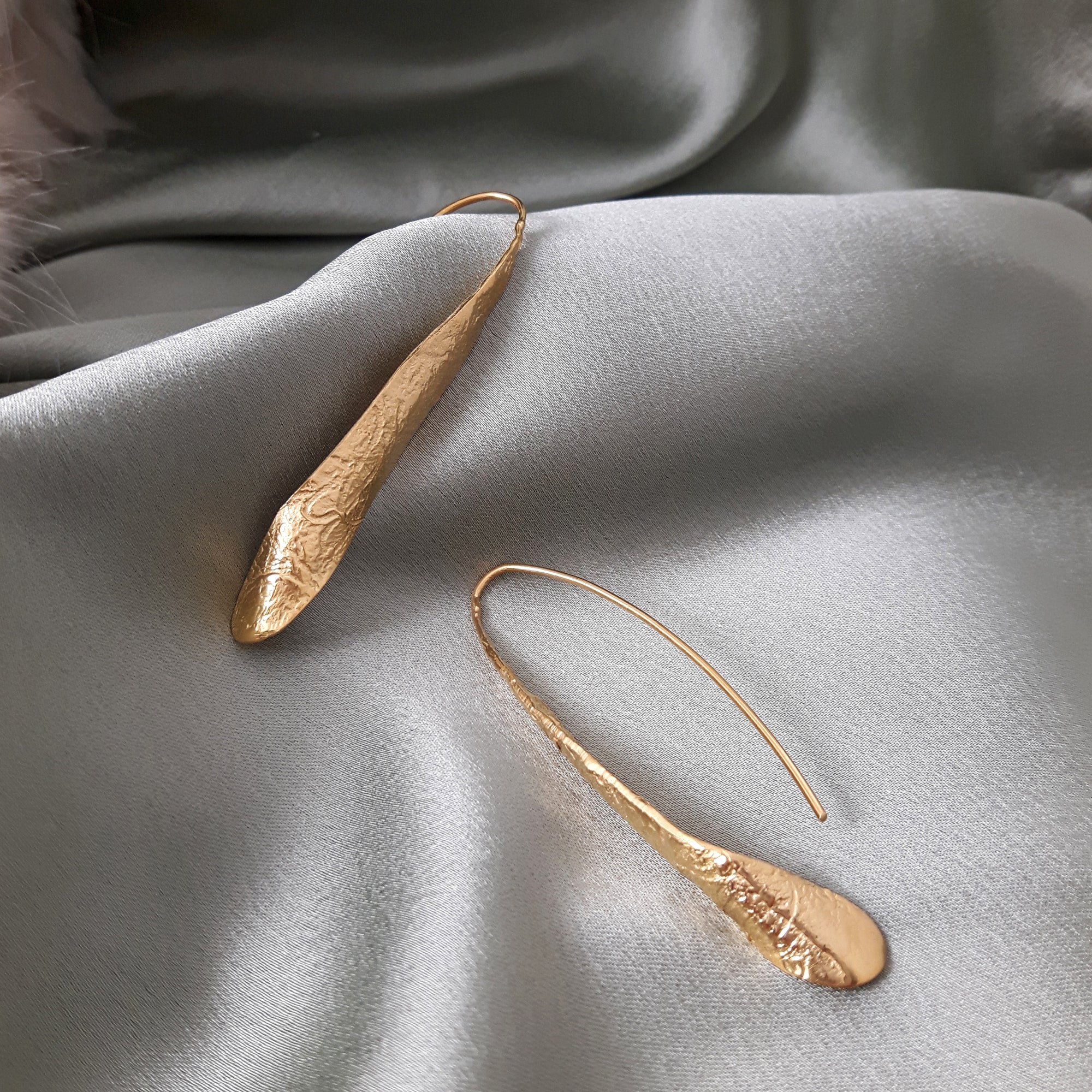 Foresta Zest Long Drop Gold Earrings