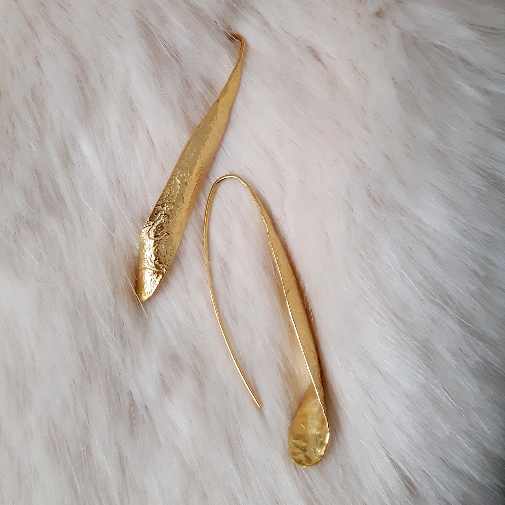 Foresta Zest Long Drop Gold Earrings