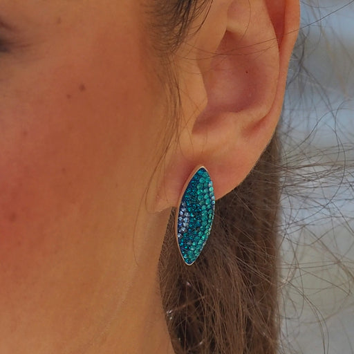 Gala Azure Long Stud Earrings