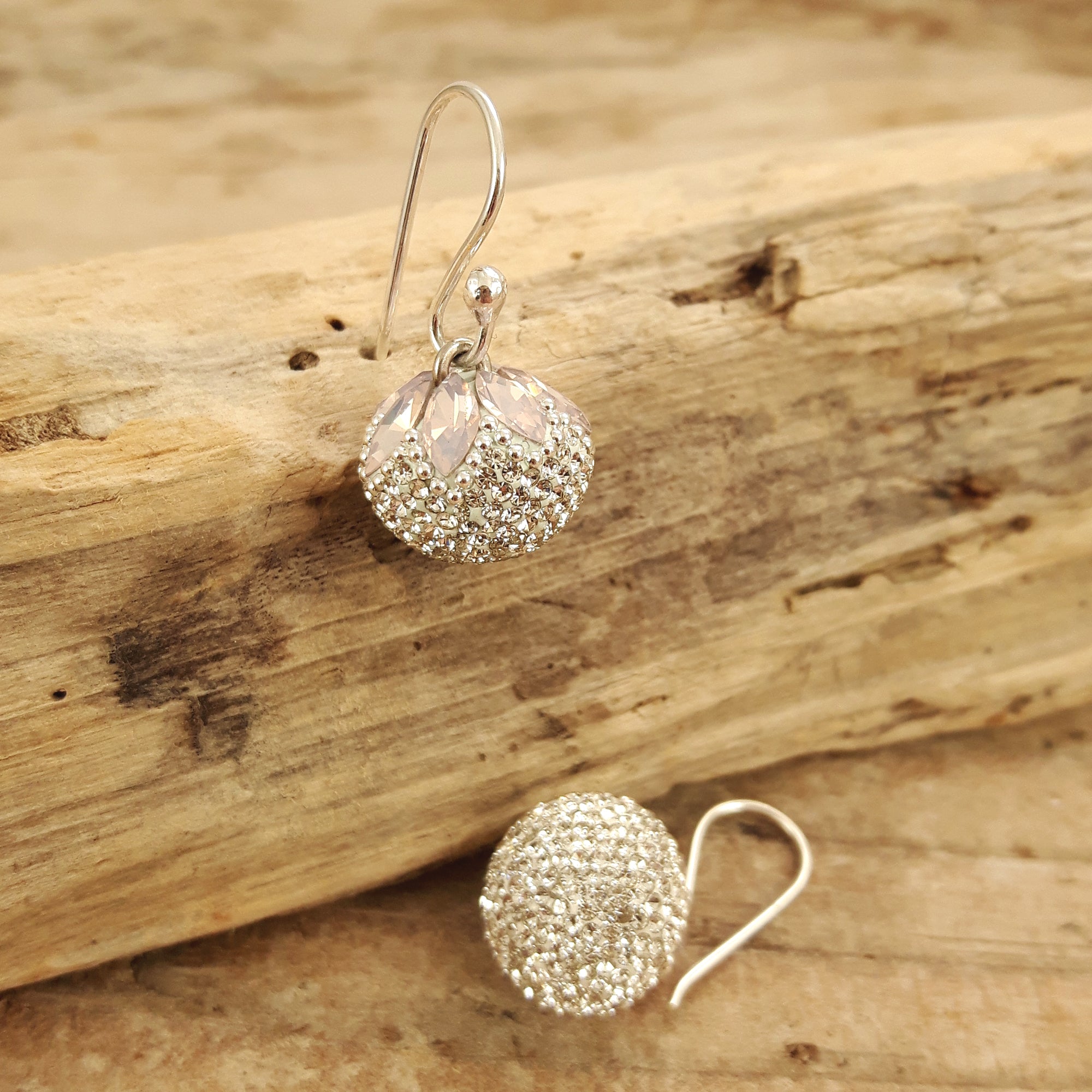 Gala Blush Sphere Drop Earrings