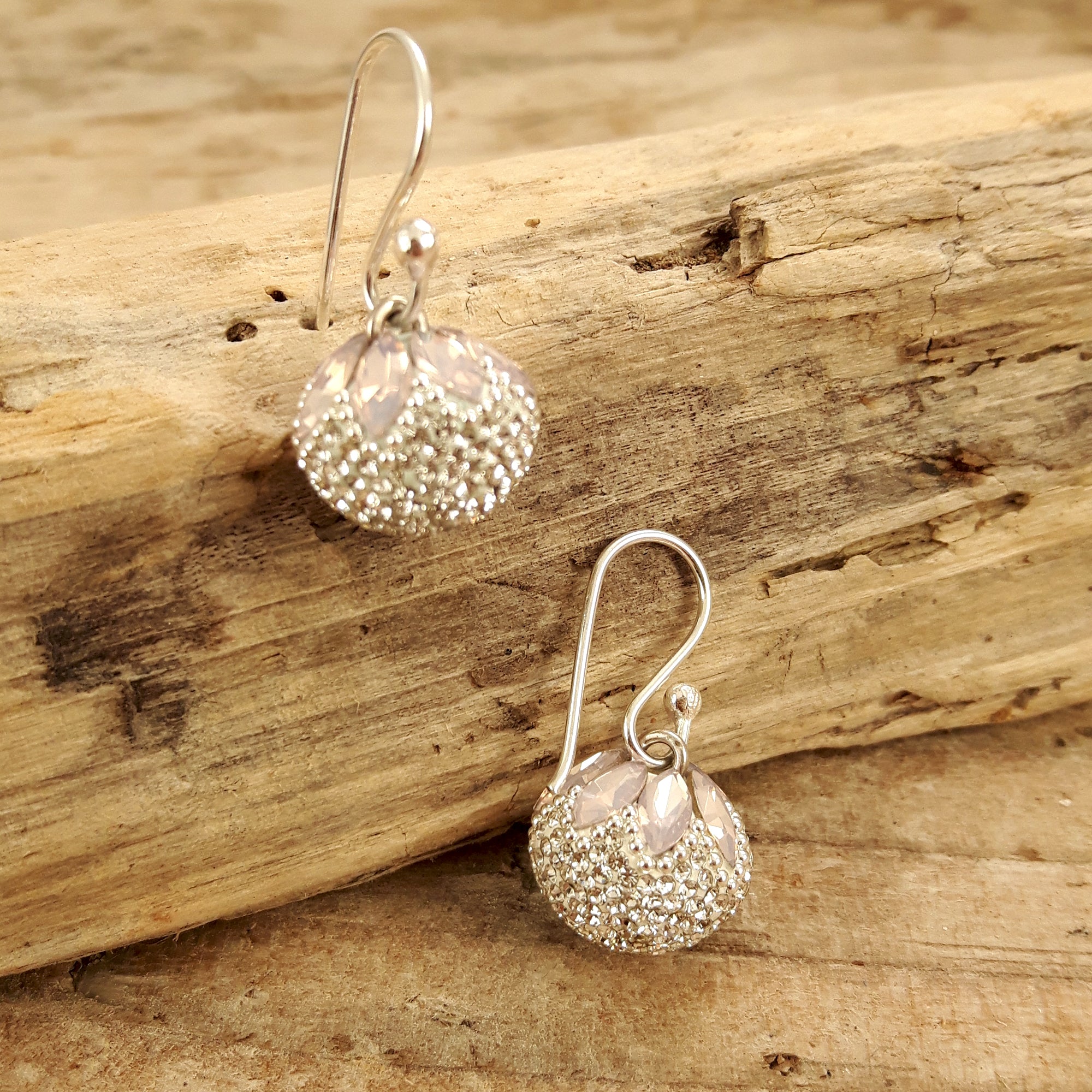 Gala Blush Sphere Drop Earrings