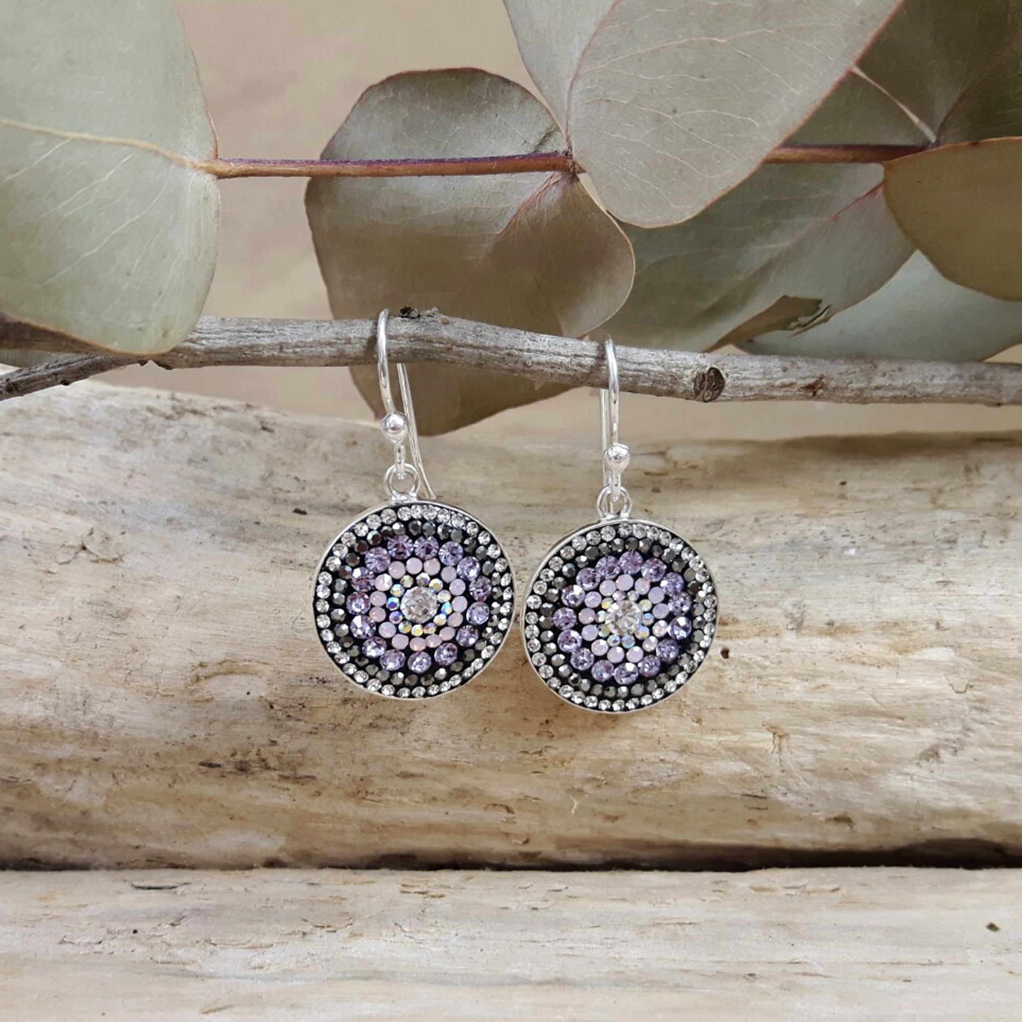 Gala Coin Jet Drop Earrings