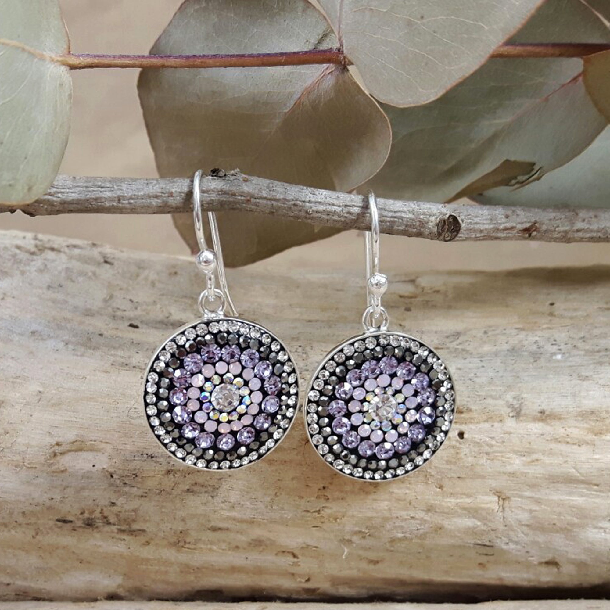 Gala Coin Jet Drop Earrings