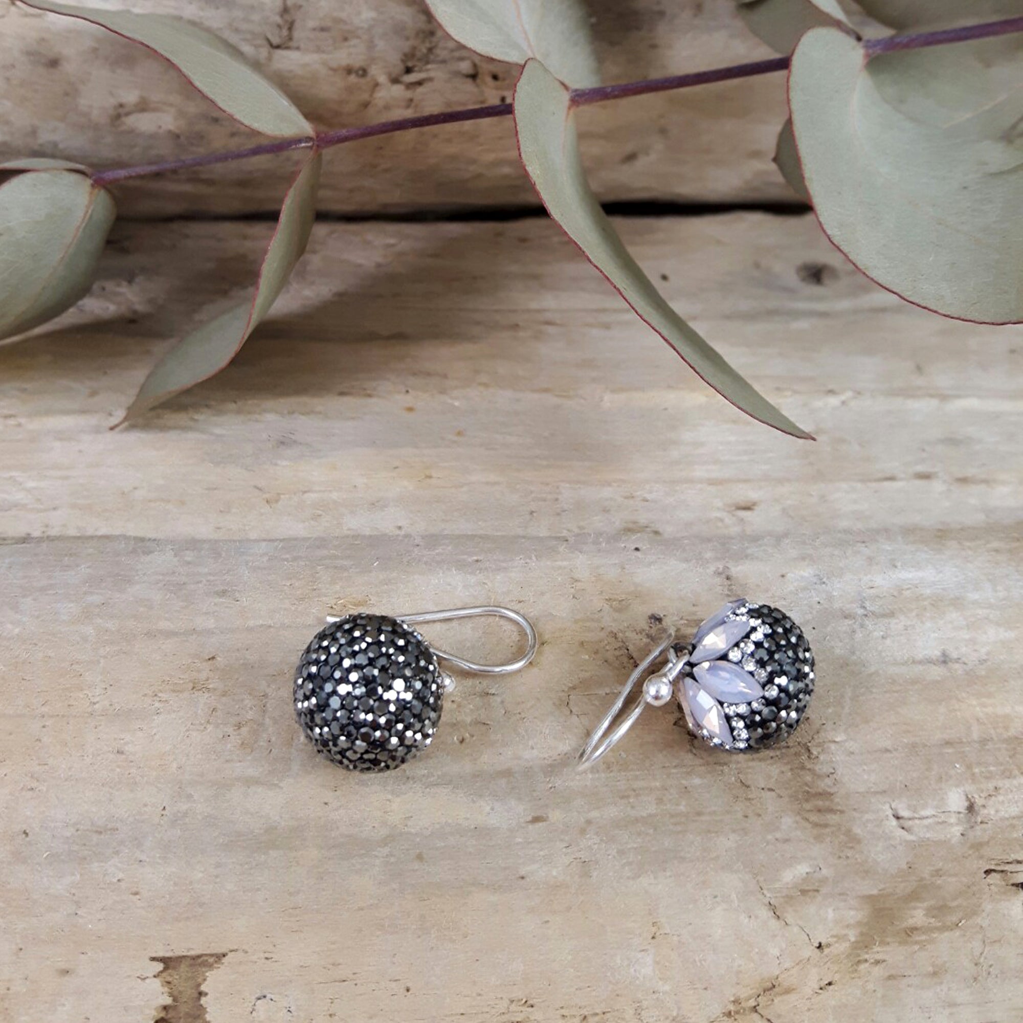 Gala Jet Sphere Drop Earrings