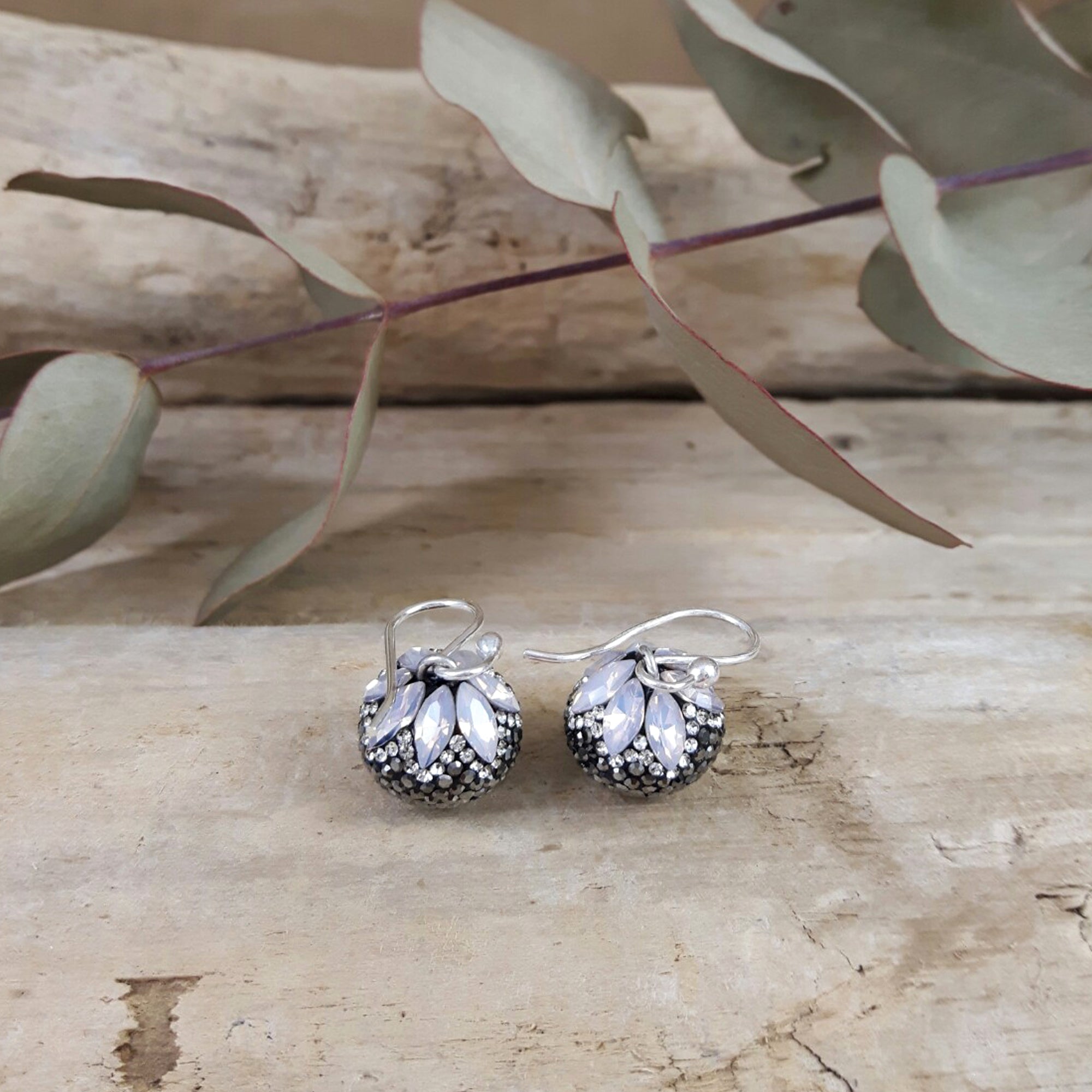 Gala Jet Sphere Drop Earrings