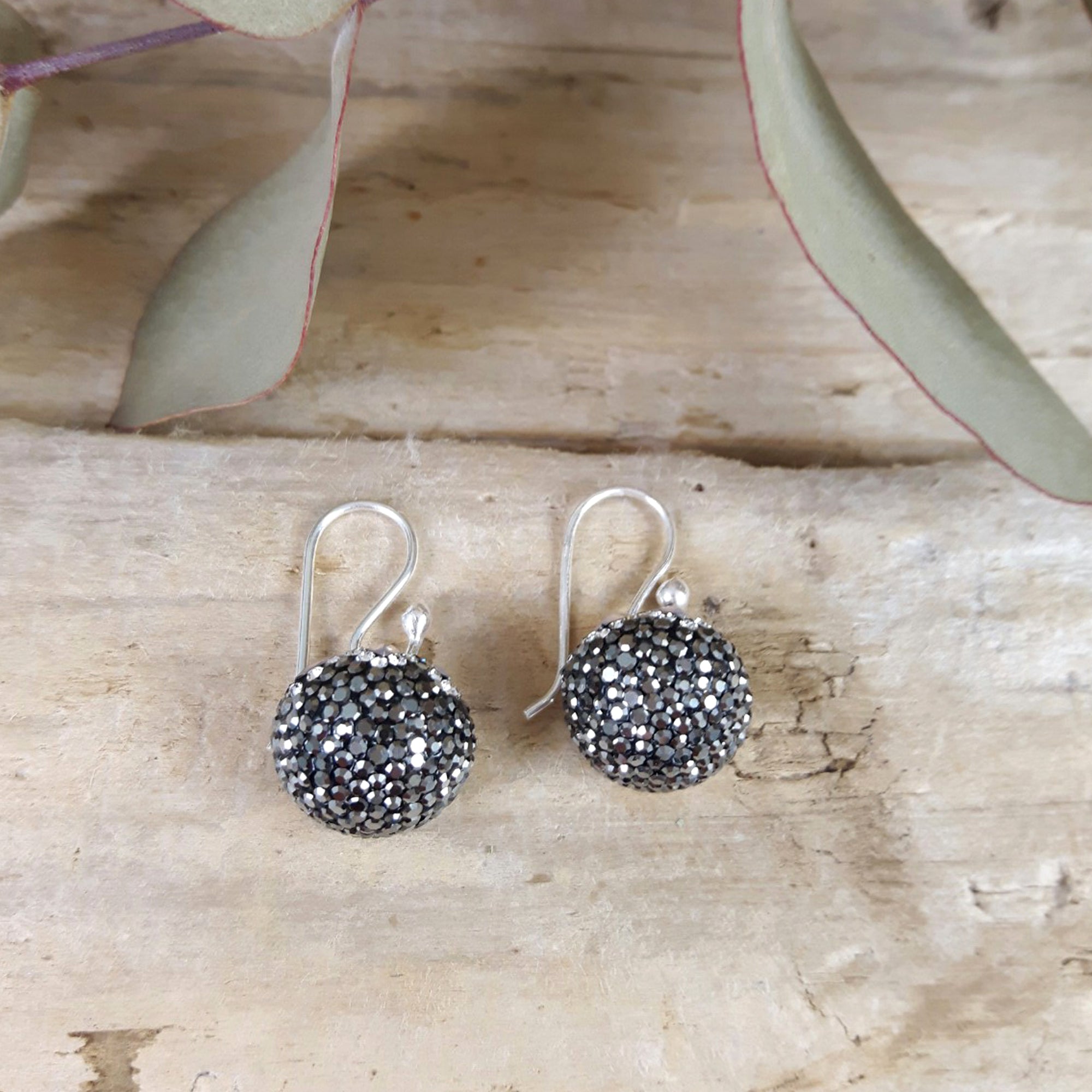 Gala Jet Sphere Drop Earrings