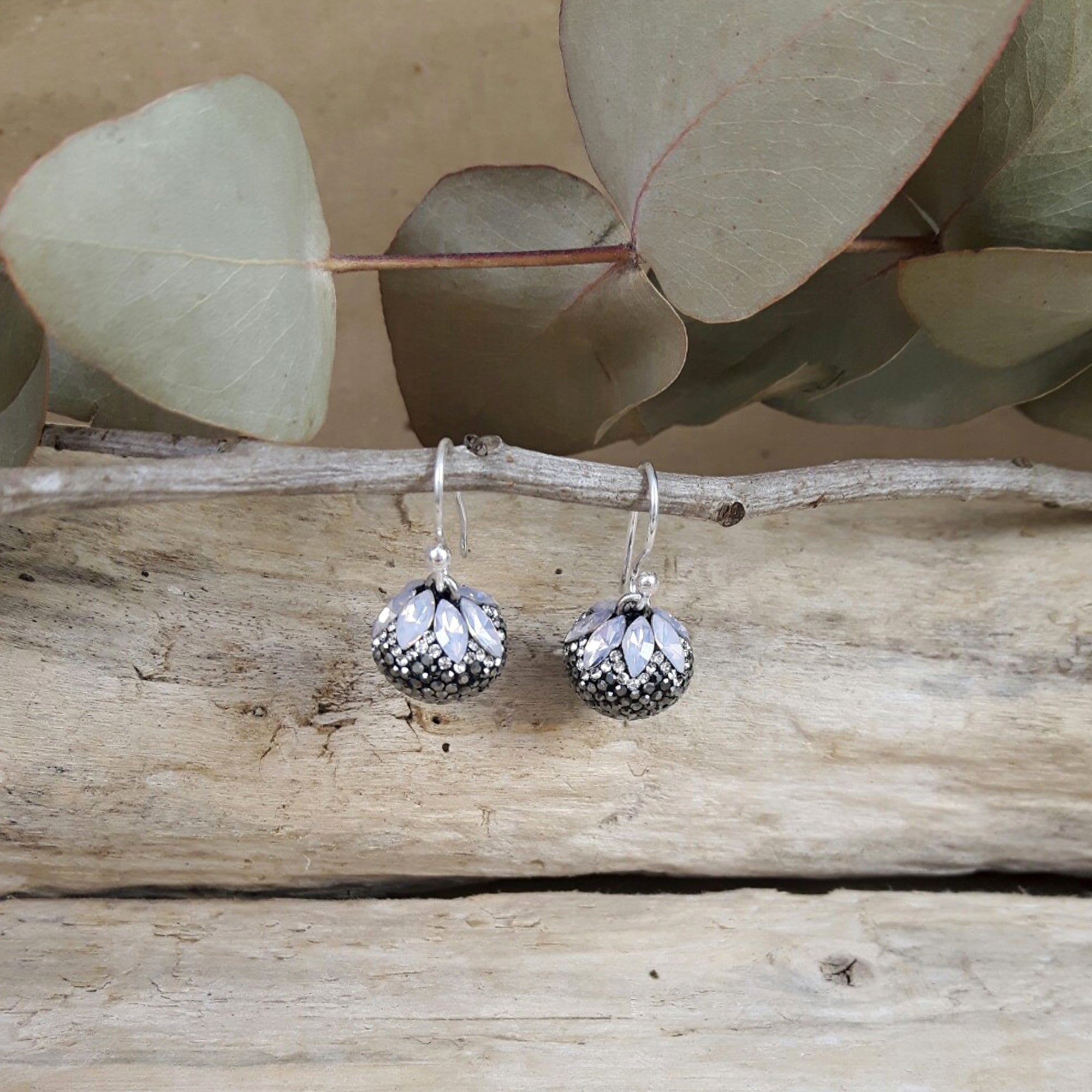 Gala Jet Sphere Drop Earrings