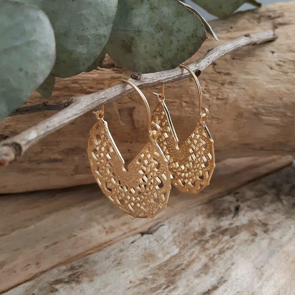 Boho Gold Hoop Earrings