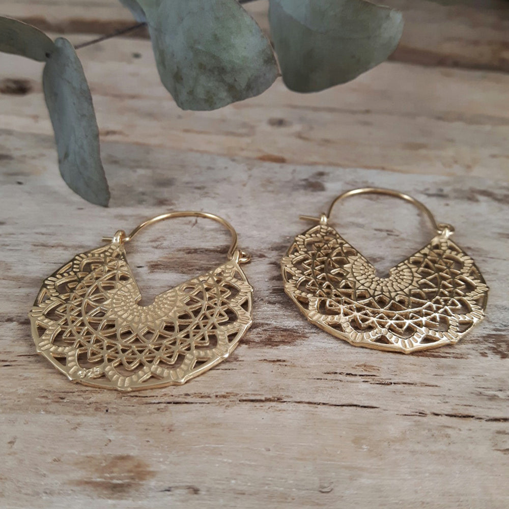 Boho Gold Hoop Earrings