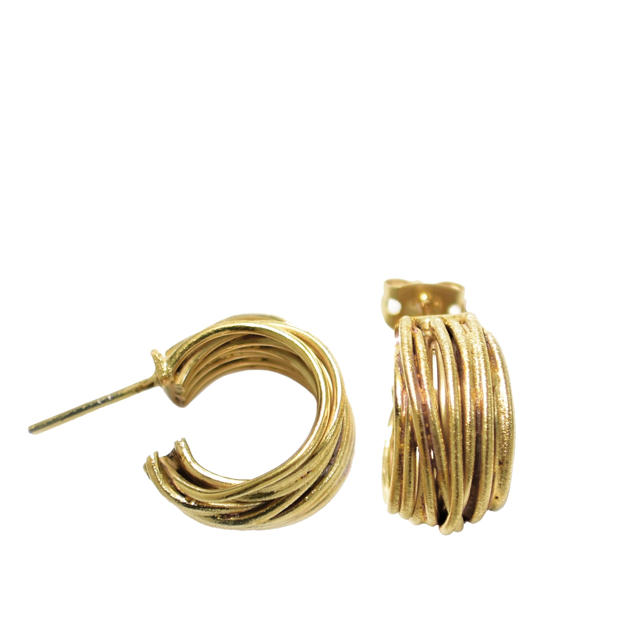 Lattice 18ct Gold Plated Wide Hoop Earrings