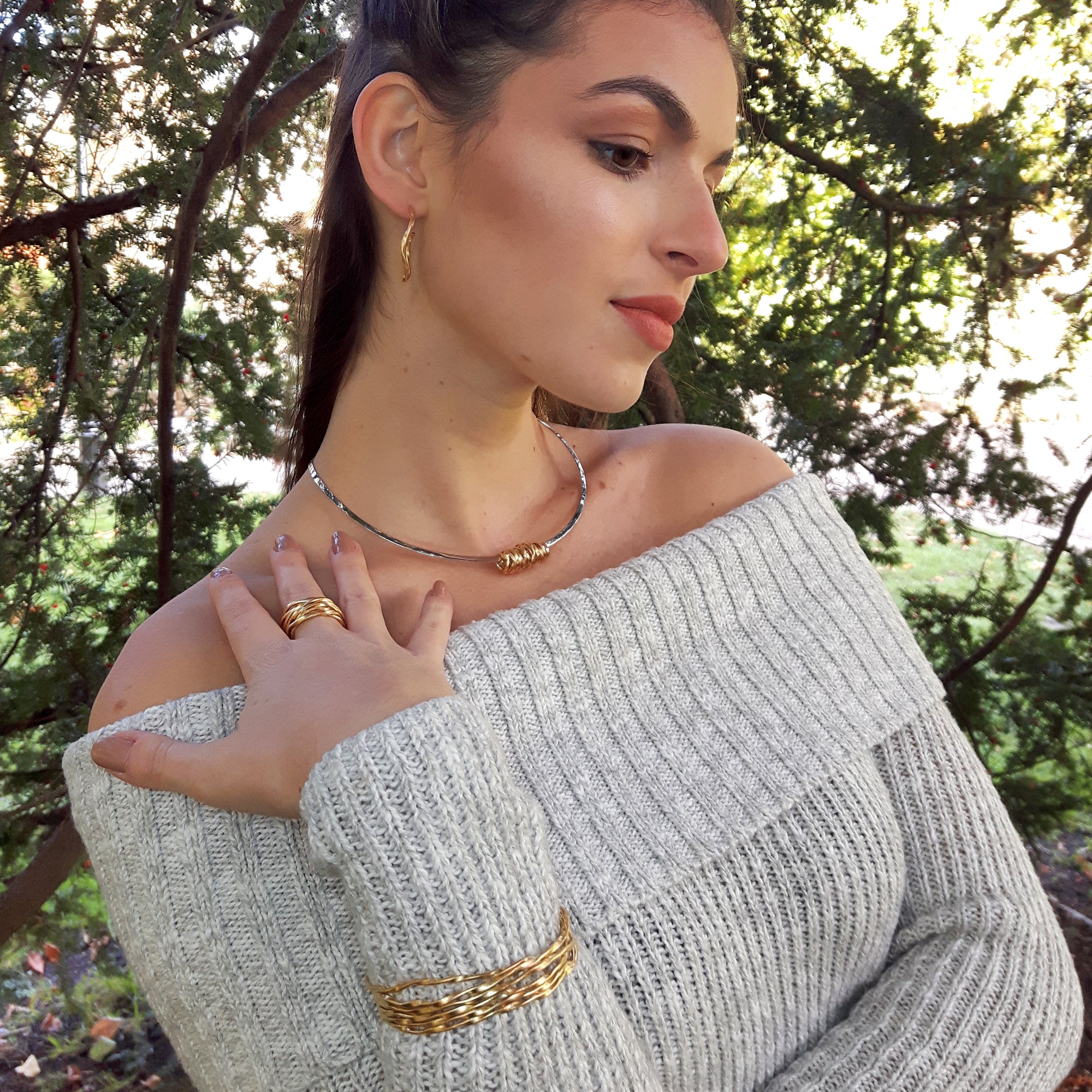 Lattice Gold Plated Sterling Silver Pendant