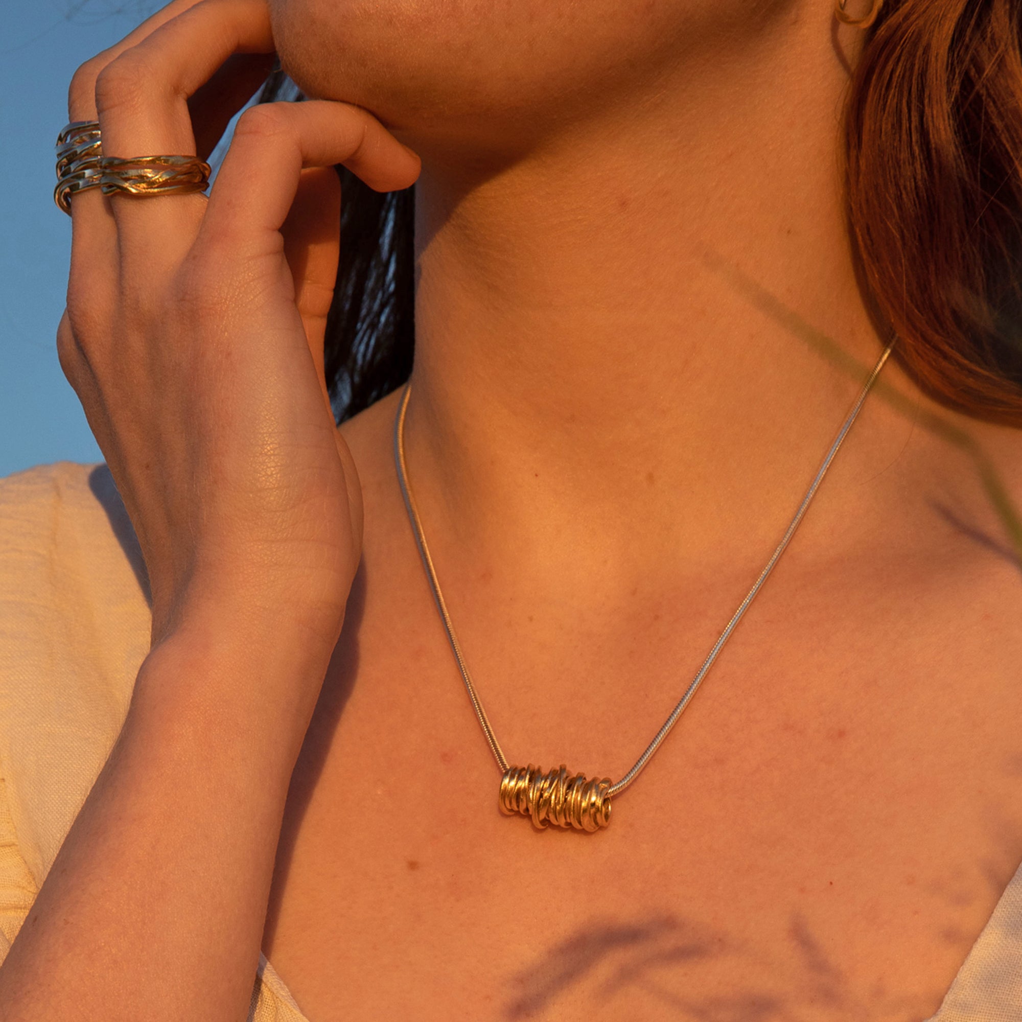 Lattice Gold Plated Sterling Silver Pendant