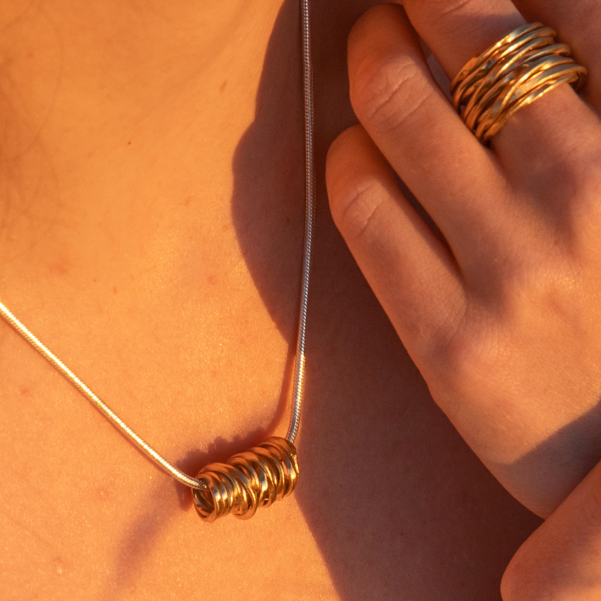 Lattice Gold Plated Sterling Silver Pendant