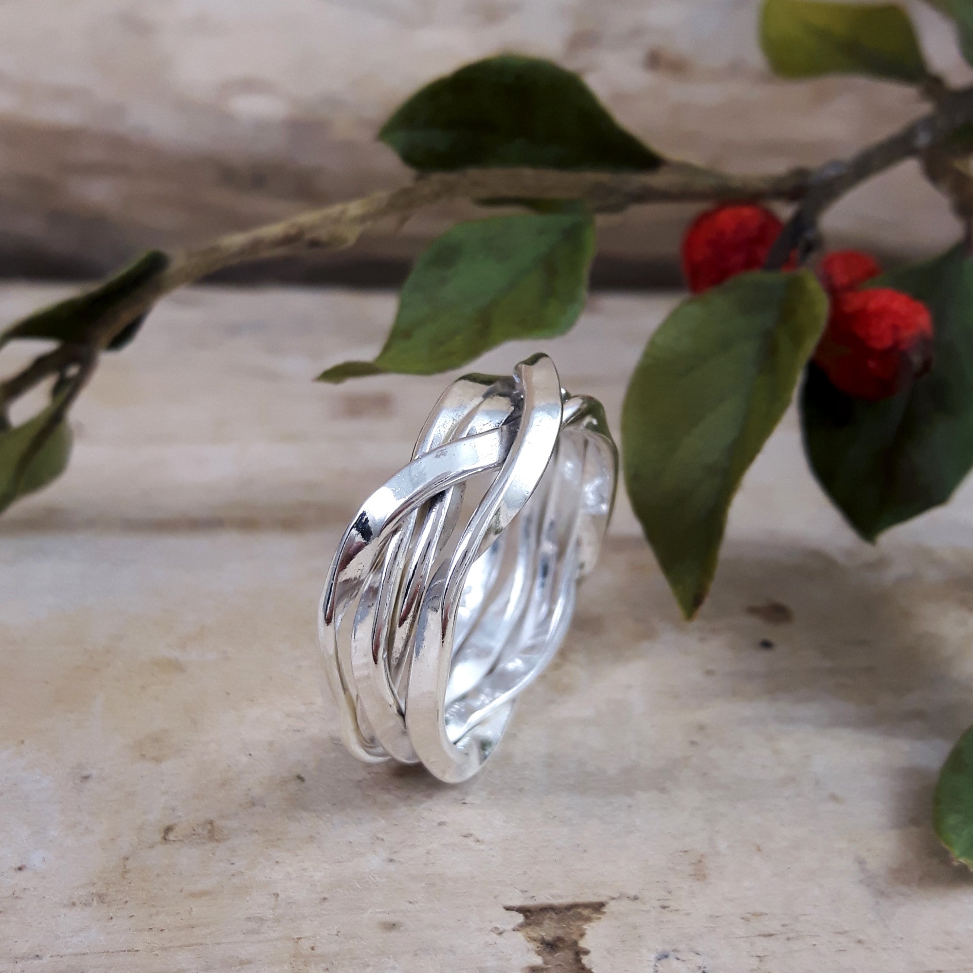 Lattice Thin Ring Handcrafted in Sterling Silver