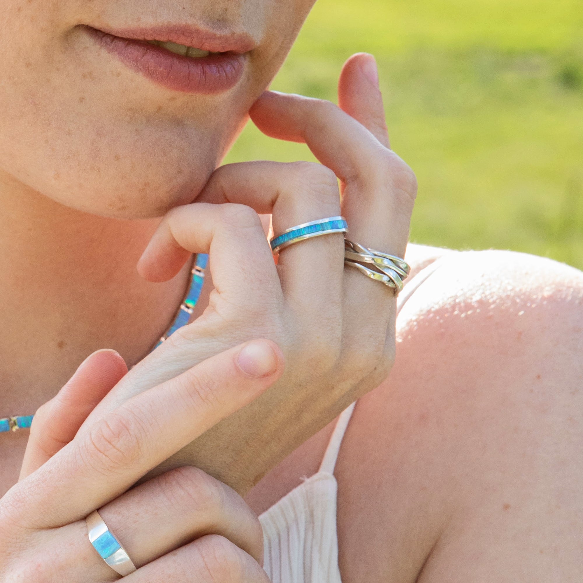 Lattice Thin Ring Handcrafted in Sterling Silver