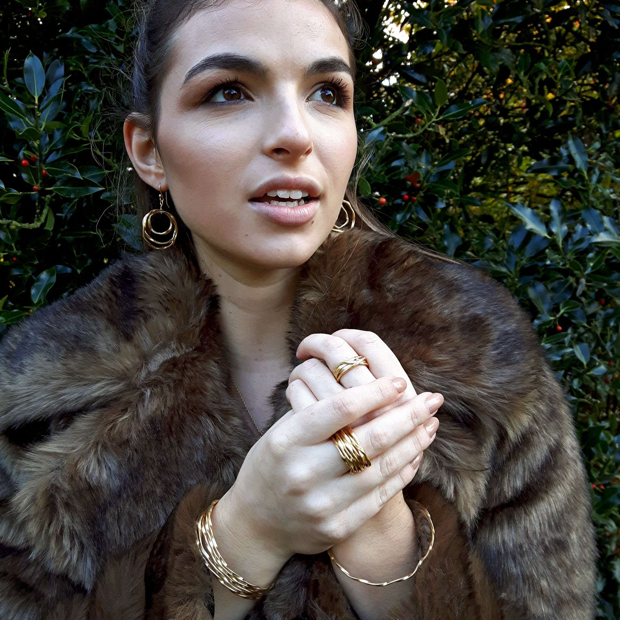 Lattice Gold Plated Sterling Silver Cuff