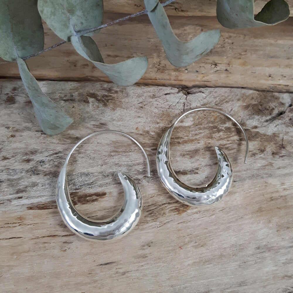 Liberty Hammered Loop Hoop Earrings