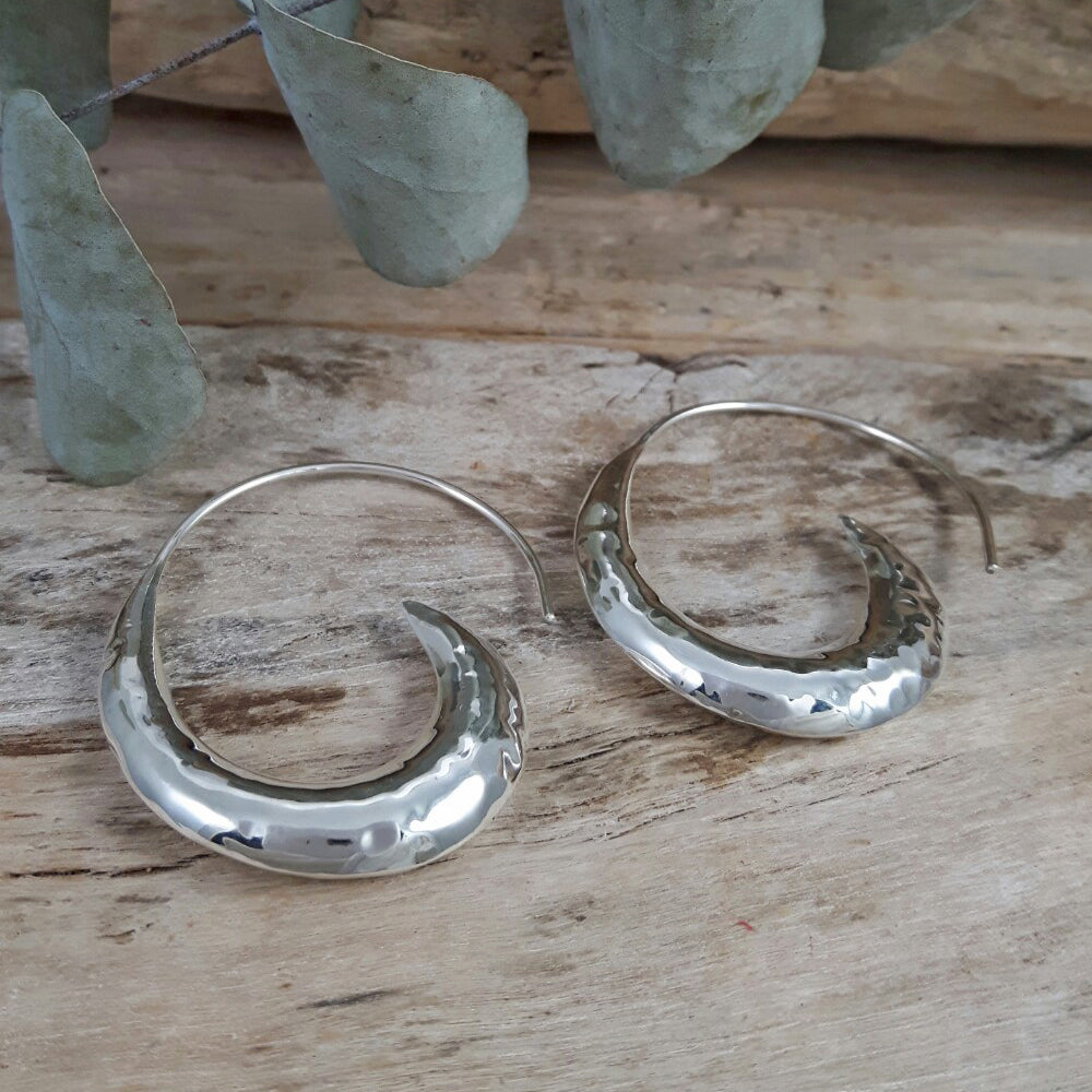 Liberty Hammered Loop Hoop Earrings