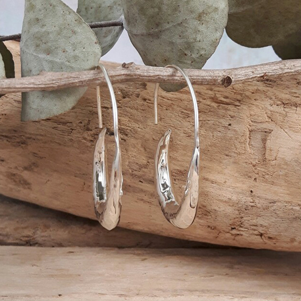 Liberty Hammered Loop Hoop Earrings